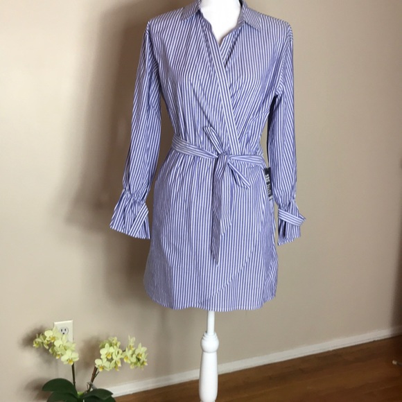 poplin wrap dress